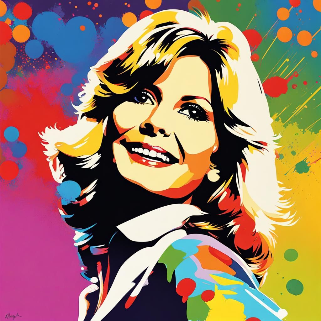 Olivia Newton-John Pop Art Movie Poster in Vintage Colors