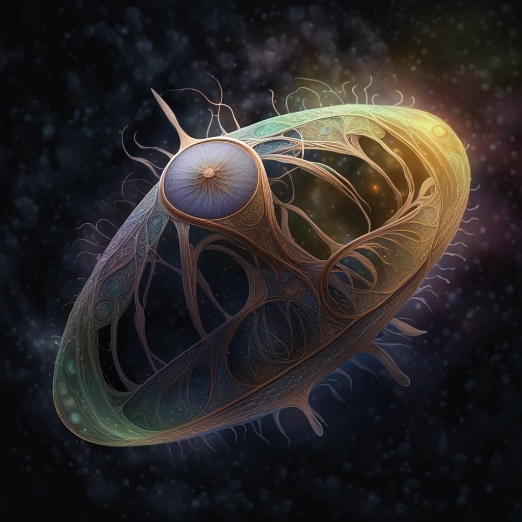 Mystical Diatom Microorganism in Dark Fantasy Style