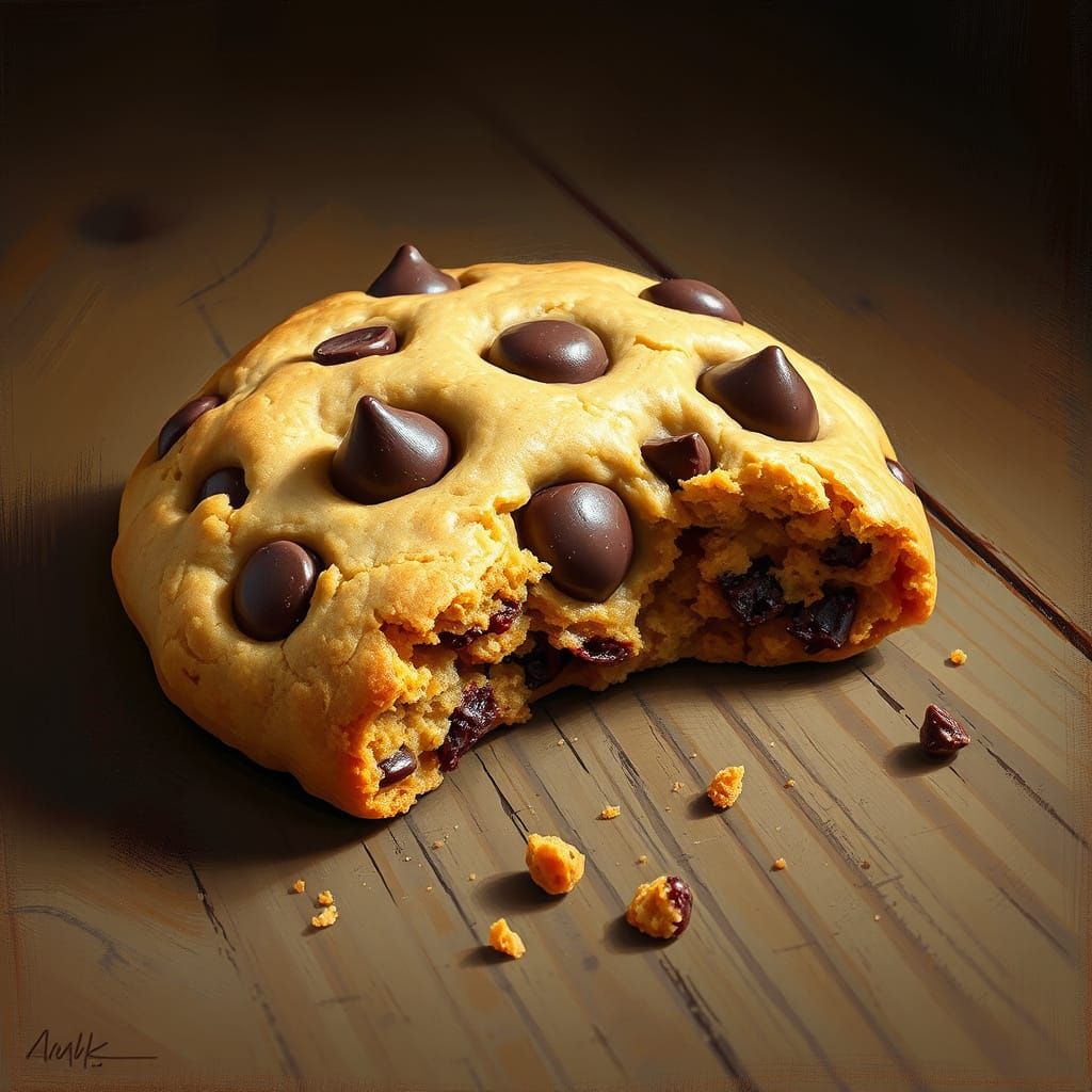 Savory Cookie Still Life in Whimsical Digital Art