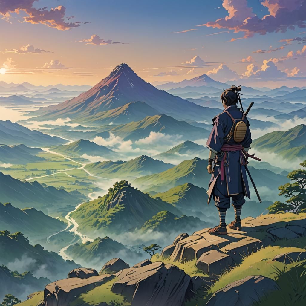 Samurai on Misty Mountain: Anime Concept Art