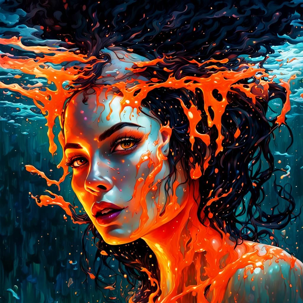 Glowing Siren in Graffiti Art Style