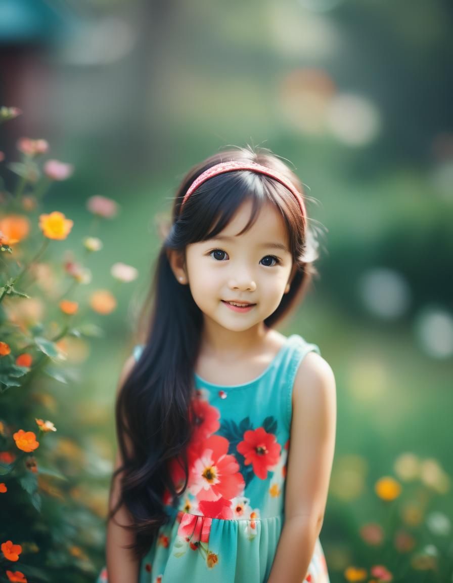 Adorable Portrait with Soft Focus and Analogous Colors