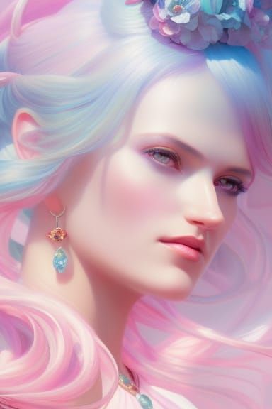 Fantasy Princess Portrait in Pastel Colors