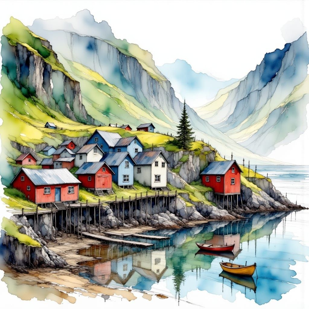 <lora:Flux - Painterly:1.0> <lora:Ink Poet:1.0> A quiet Scan...