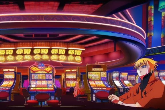 Naruto Inside a Casino: Anime Concept Art