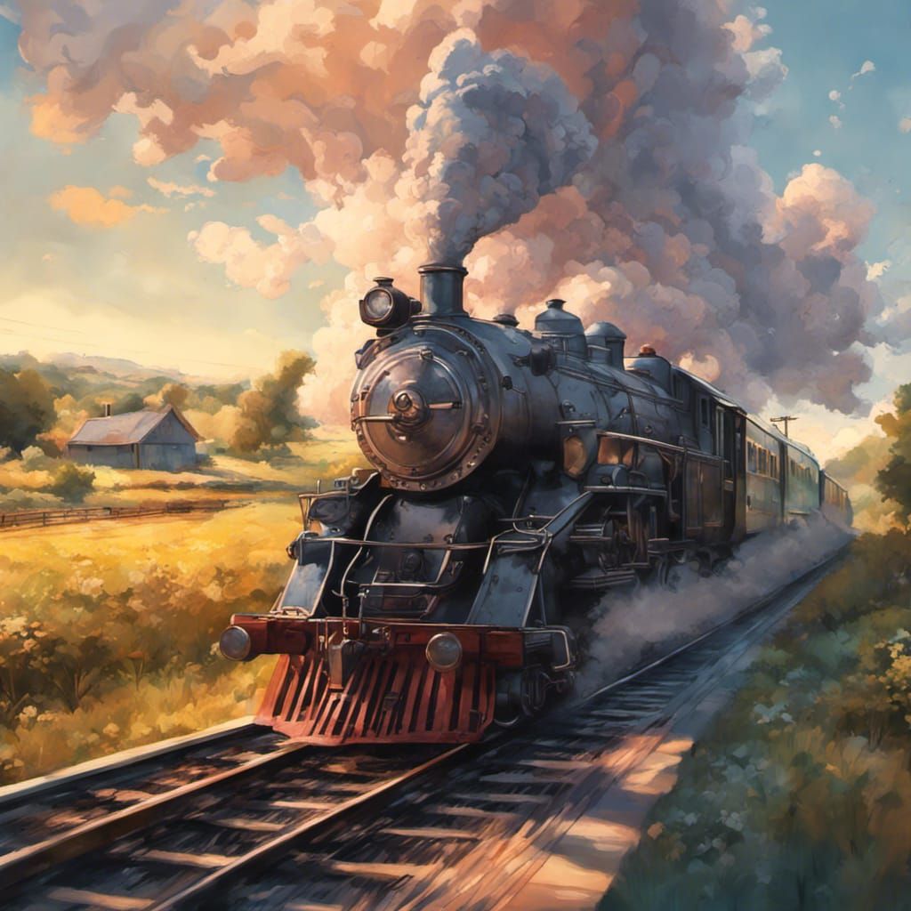 Hyperrealistic Train Ride Through Countryside