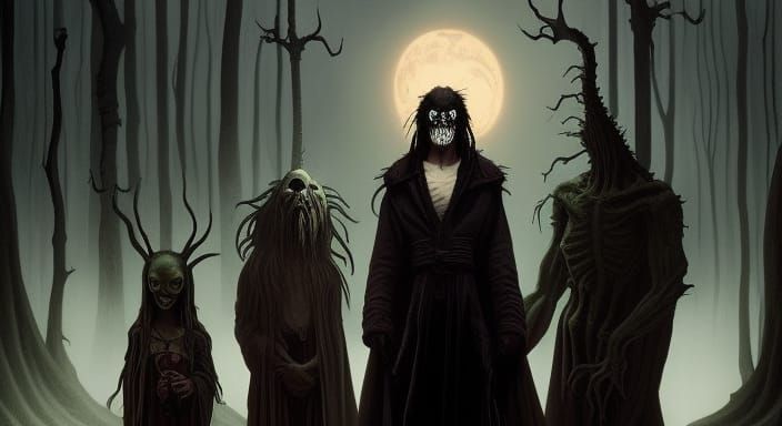 Gothic Horror Splash Art with Cursive Title