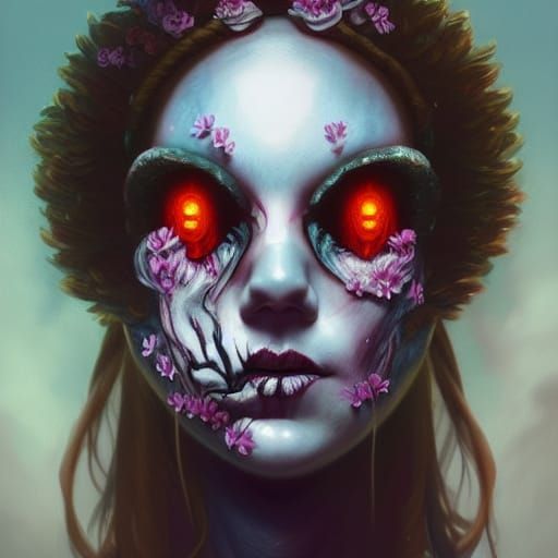 Meatwad Halloween Goddess: Hyperdetailed Digital Portrait