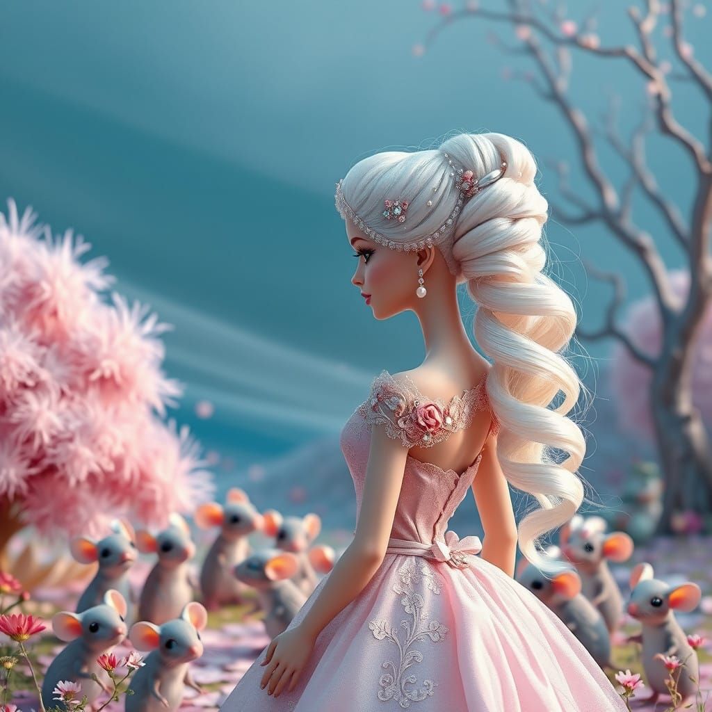 Whimsical Barbie in Pastel Dreamworld