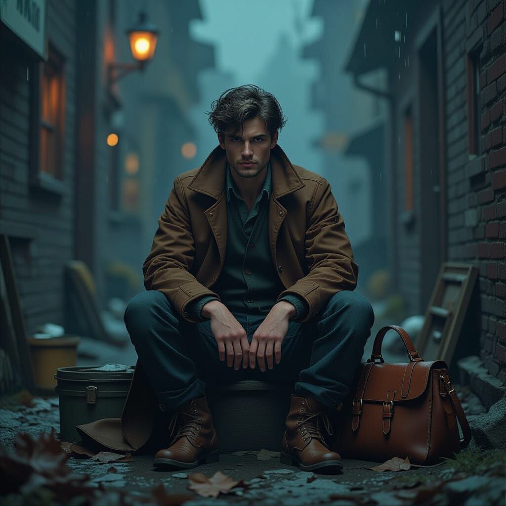 Introspective Figure Amidst Past Choices