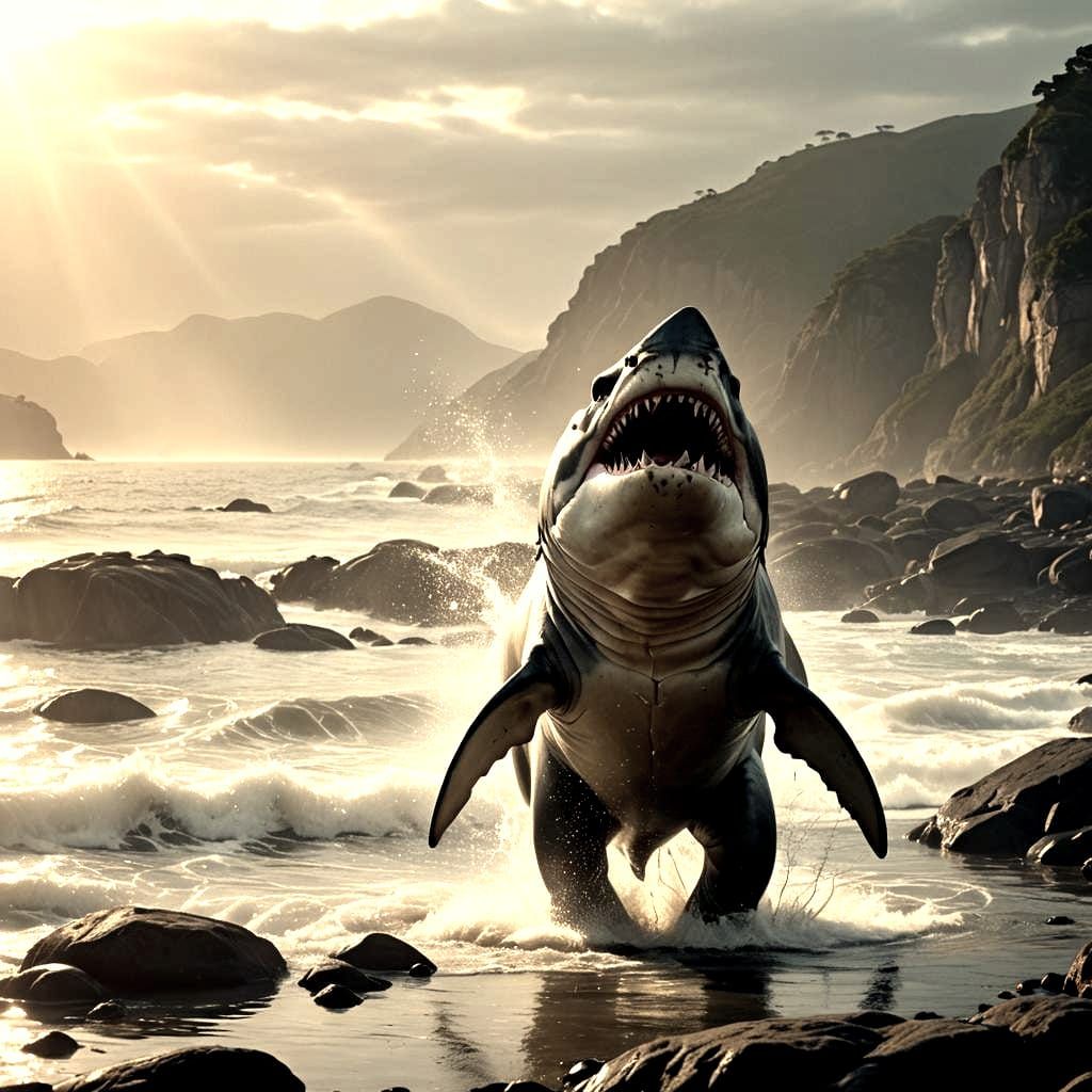 Shark, Hippo, and Human Hybrid Creature