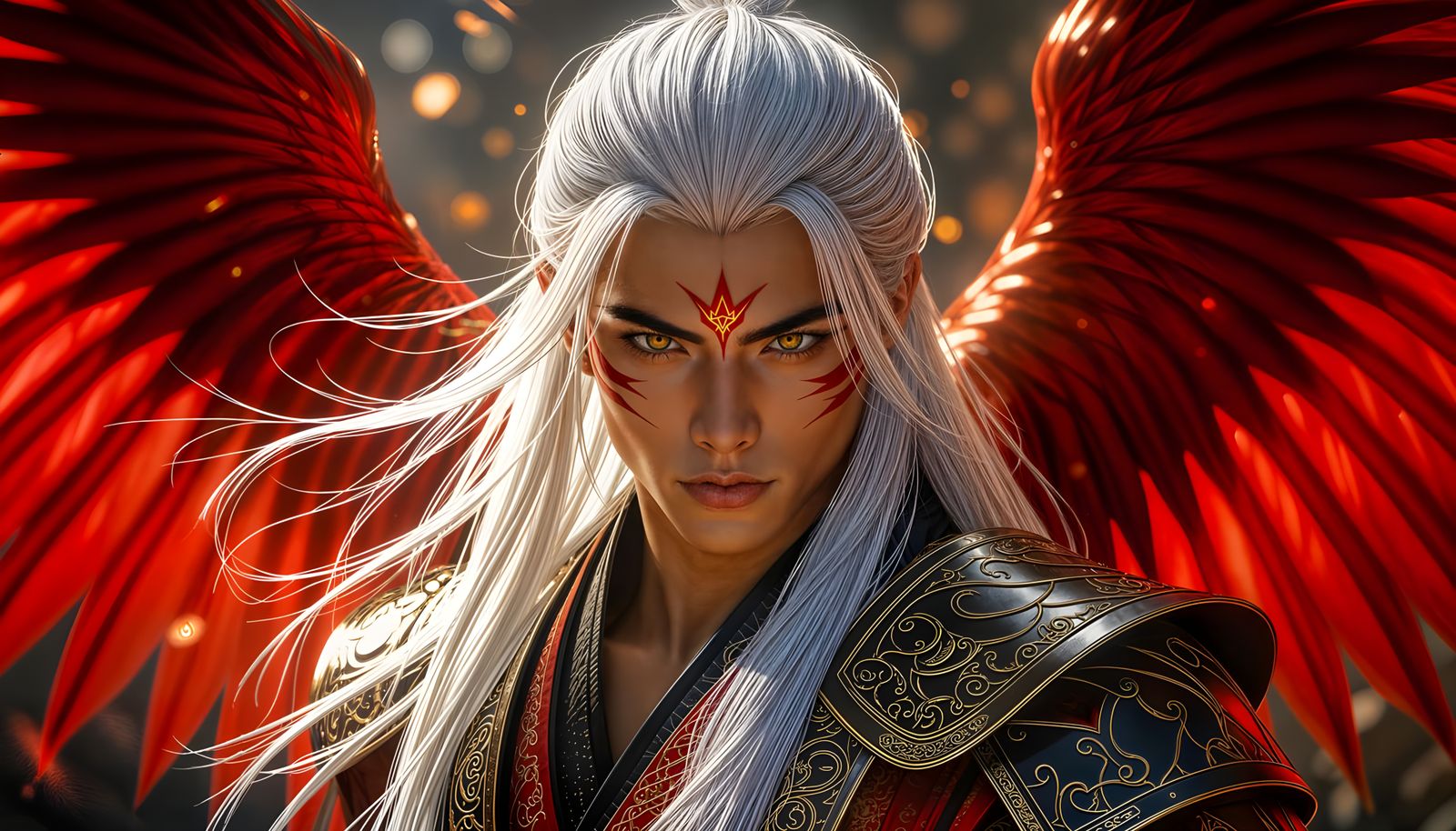 Majestic Winged Tiger Fighter Portrait in Hyperrealism