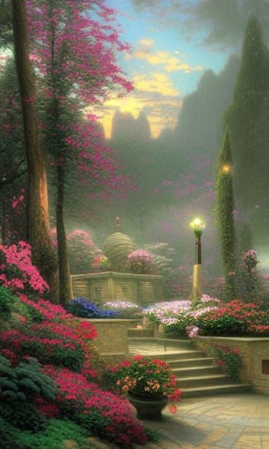 Gardenia Flowers Matte Painting in Realistic Style