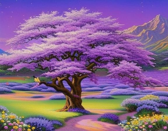 Radiant Apricot Landscape in Pink and Gold