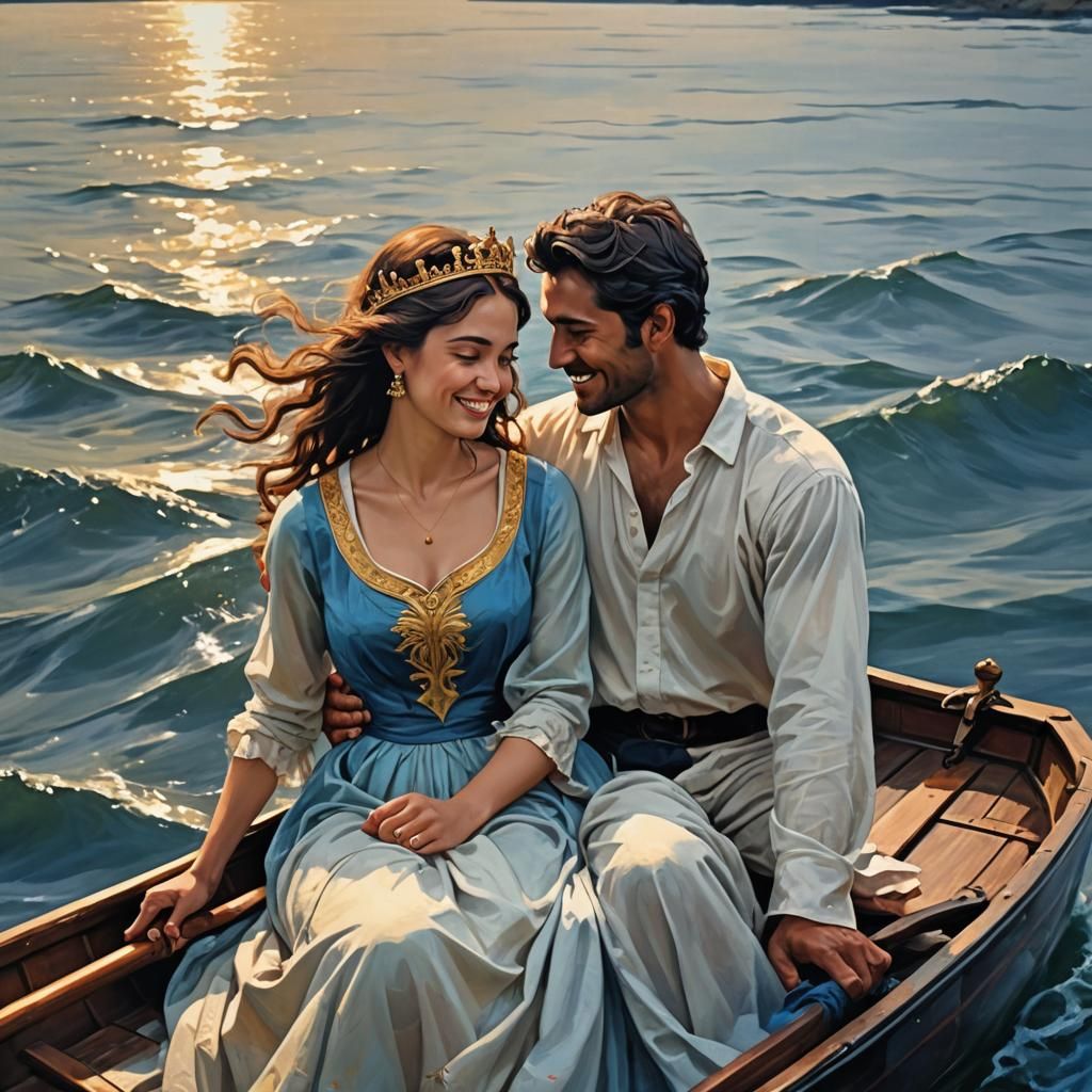 Rowing Through Life's Challenges: A Matte Painting