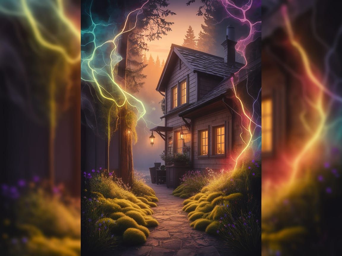 Mysterious Alleyway Leads to Cozy Tavern in Ethereal Light