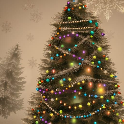 Magical Christmas Tree with Pastel Ornaments