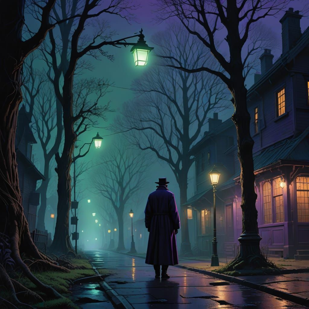 Surreal Exorcist Priest Silhouette in Dark Atmosphere