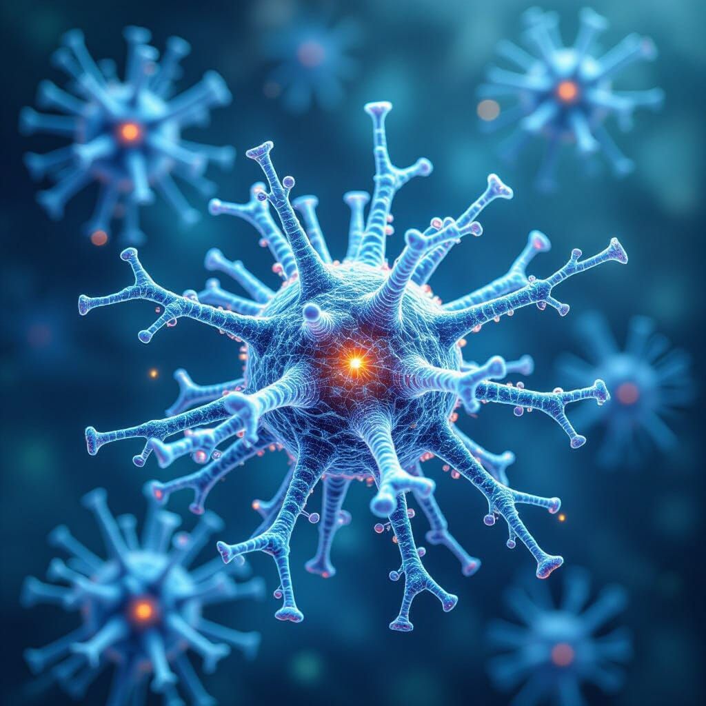 Abundant Dendritic Fluorescent Thread Ball