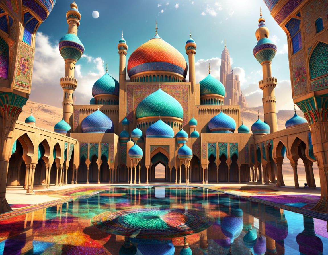 Futuristic Arabian Kingdom in Fantasy Style