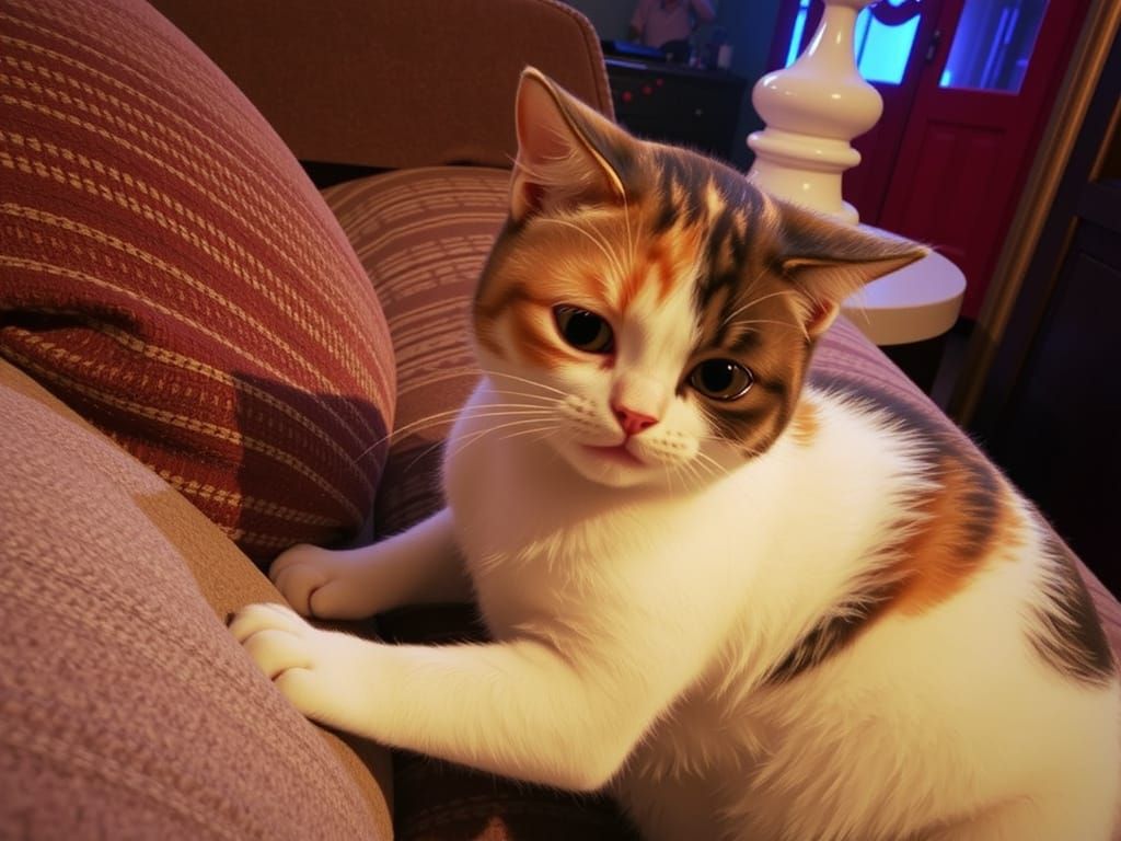 Cute Pixar-Style Kitten in Vibrant 3D Digital Art