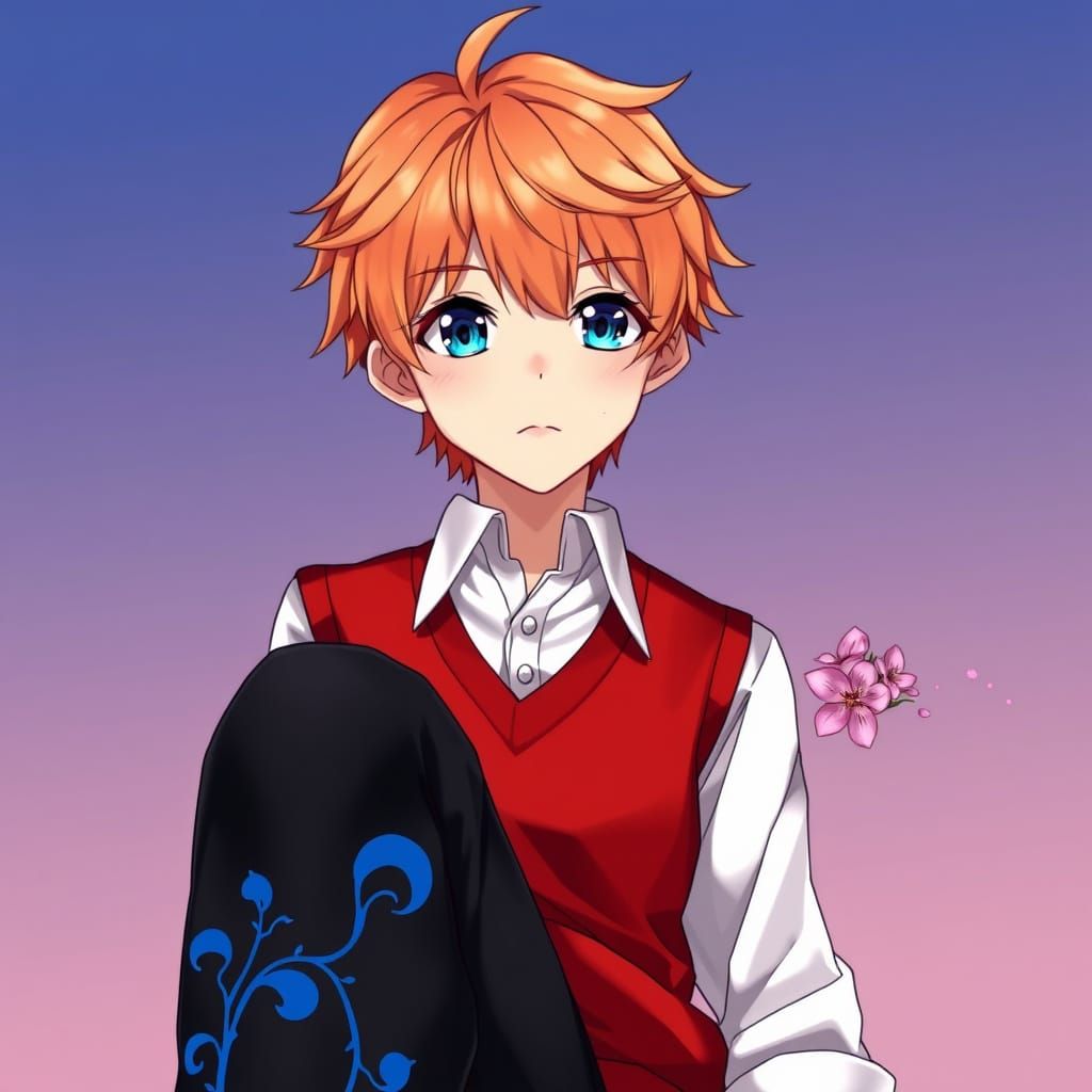 Anime Boy with Blonde Hair and Blue Eyes