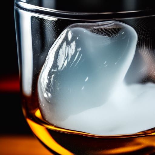 Whiskey Glass with Ice Ball Close-Up