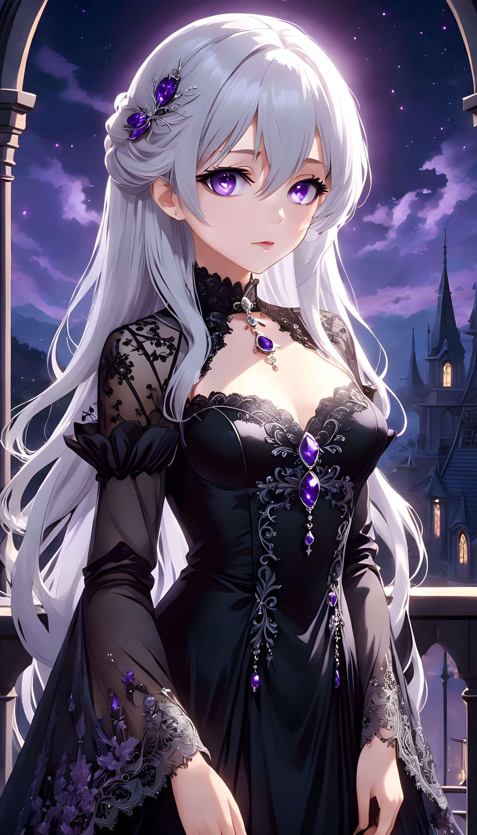 Ethereal Vampire Princess in Anime Style