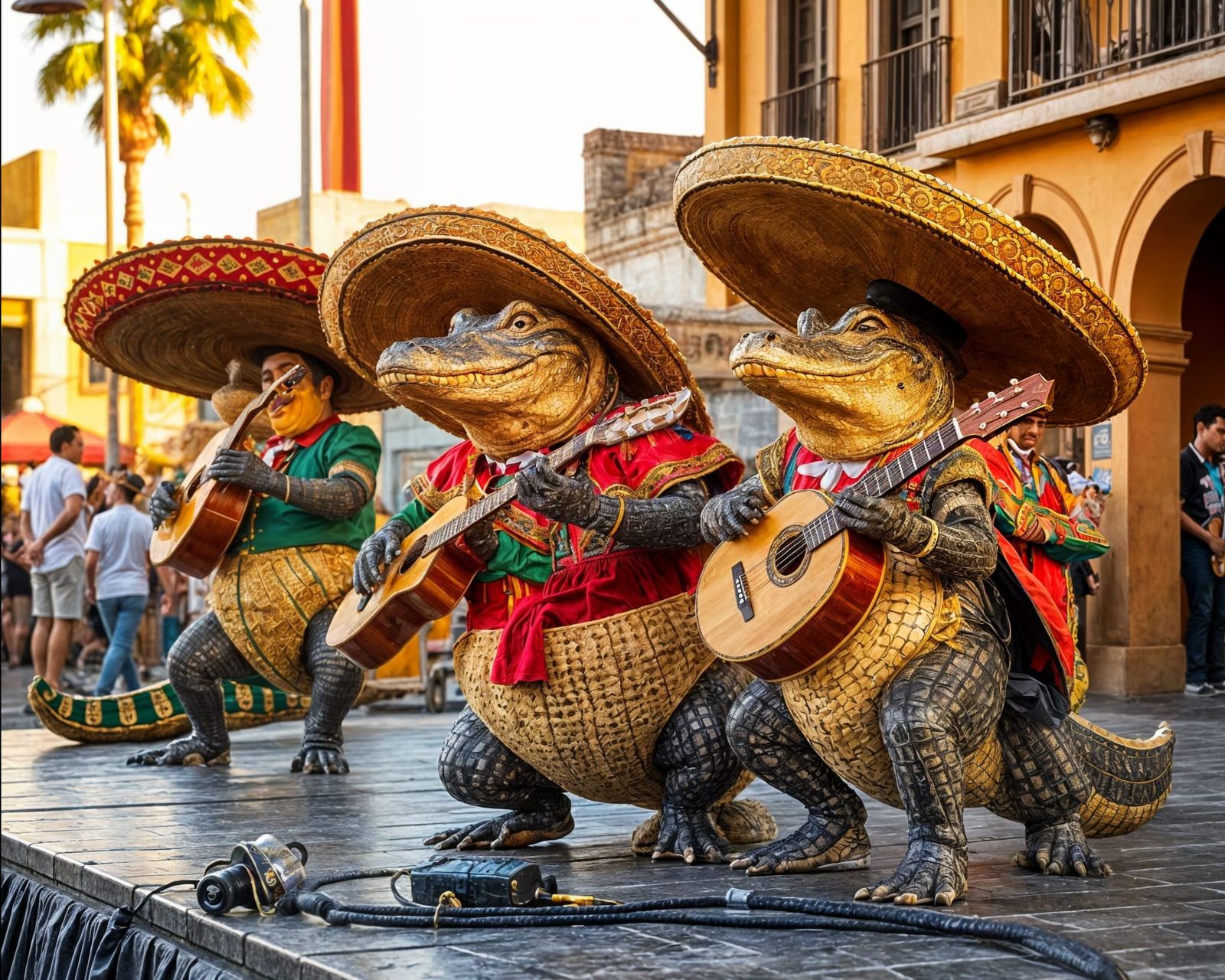 Alligator Mariachi Band Performs in Mexican Square
