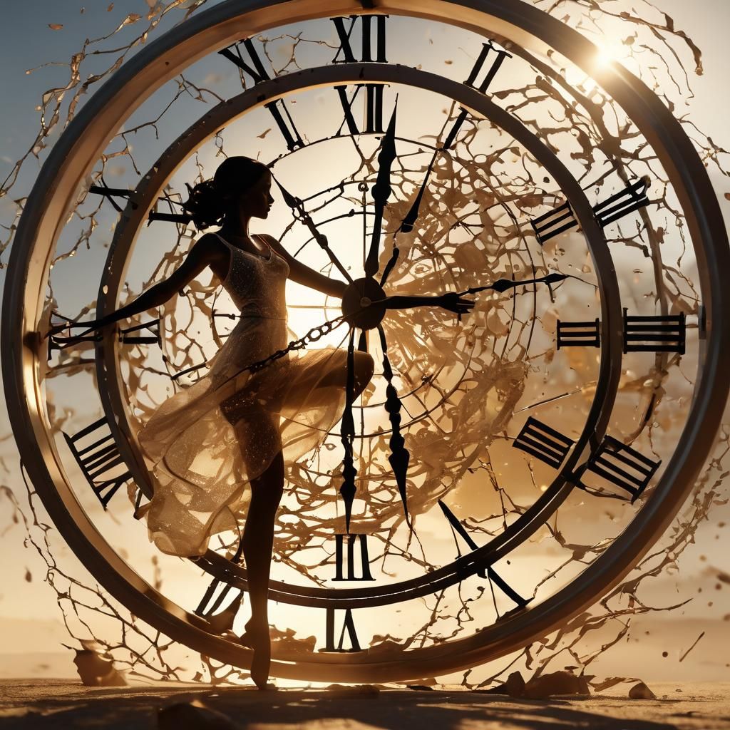 Ethereal Silhouette Dancing Through Time: A Surreal Image