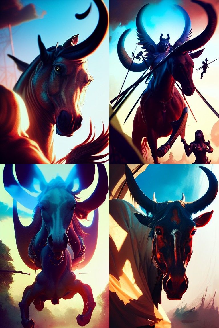 Apocalyptic Horsemen in Digital Art Style