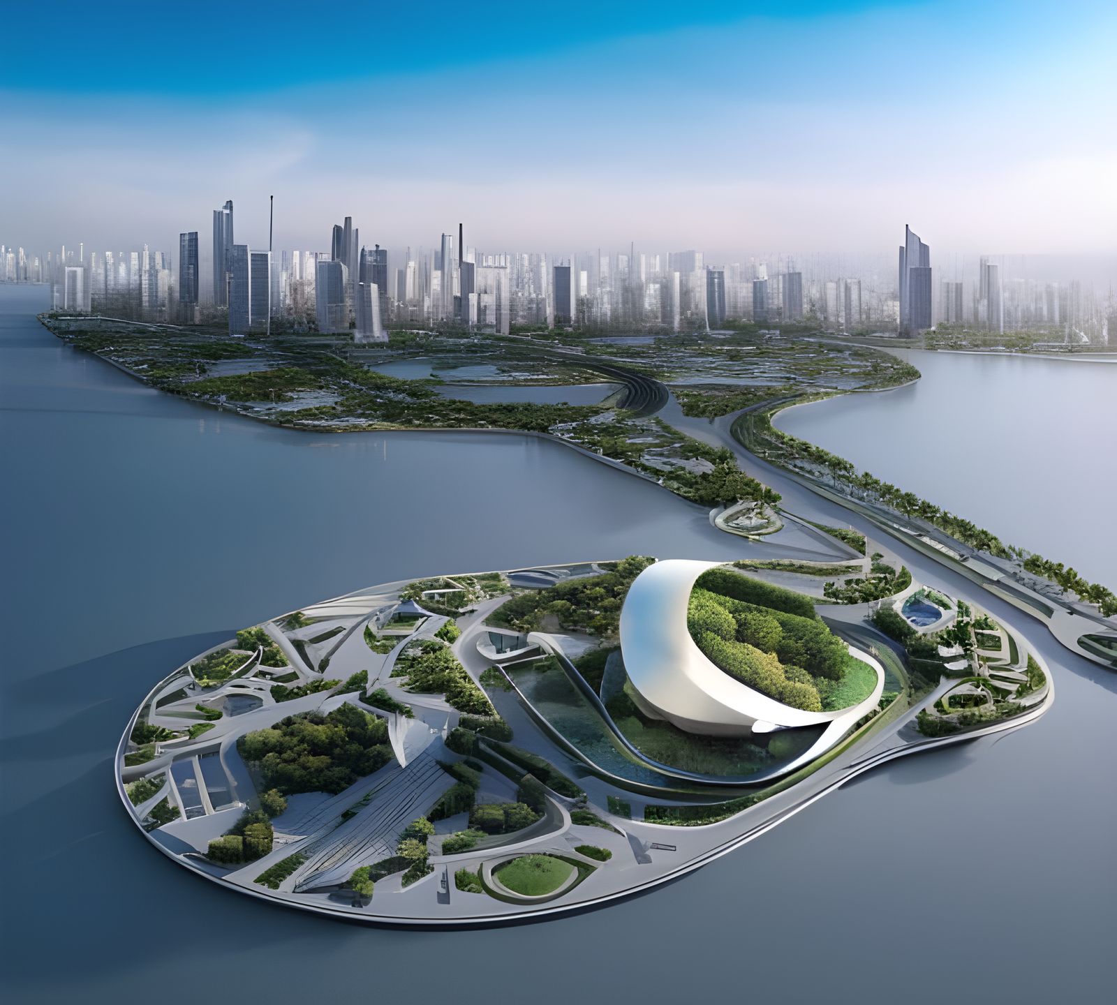 Futuristic Dubai Reimagined: A Hyperdetailed Aerial View