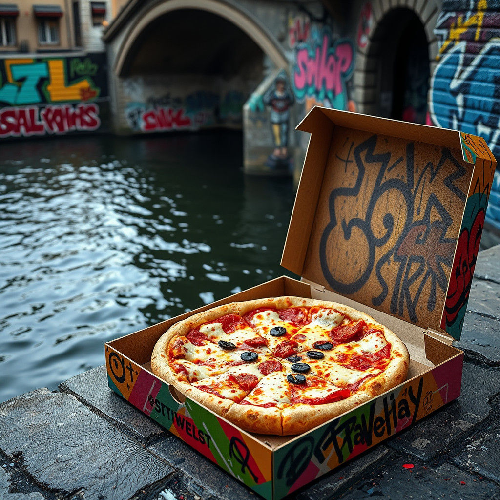 Urban Pizza: Graffiti Art Fusion
