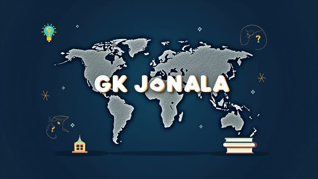 Bangla GK Channel Banner with Books and World Map
