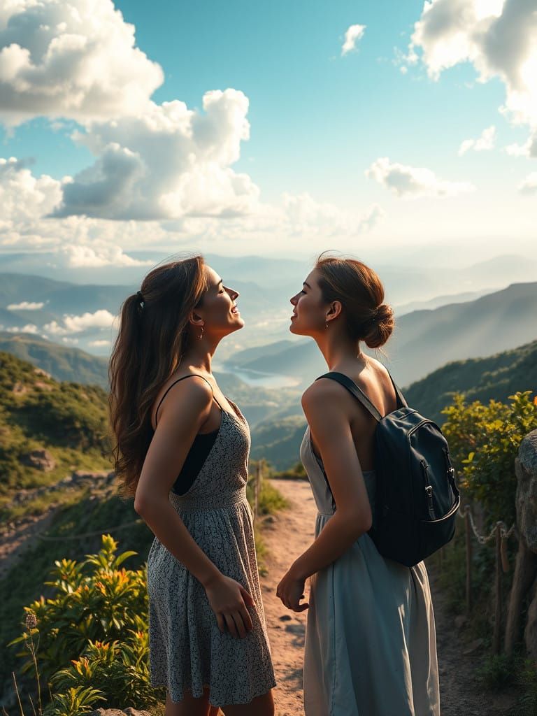 Tender Mountain Moment in Epic 3D Cinematic Style