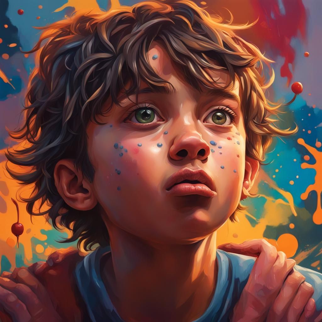 Stressed Teacher Anticipates Monday in Hyperrealistic Splash...