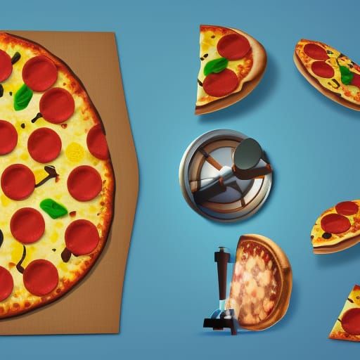Delicious Pizza in Pixar-Style 3D Render