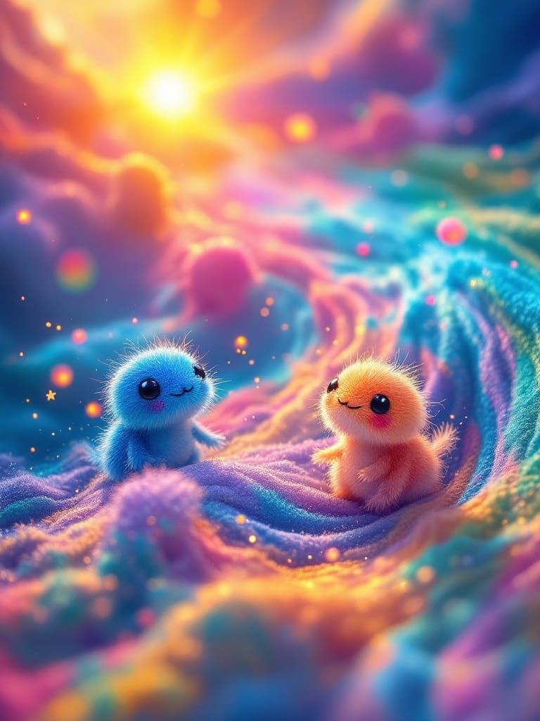 Happy Cute Tie-Dyed Critters