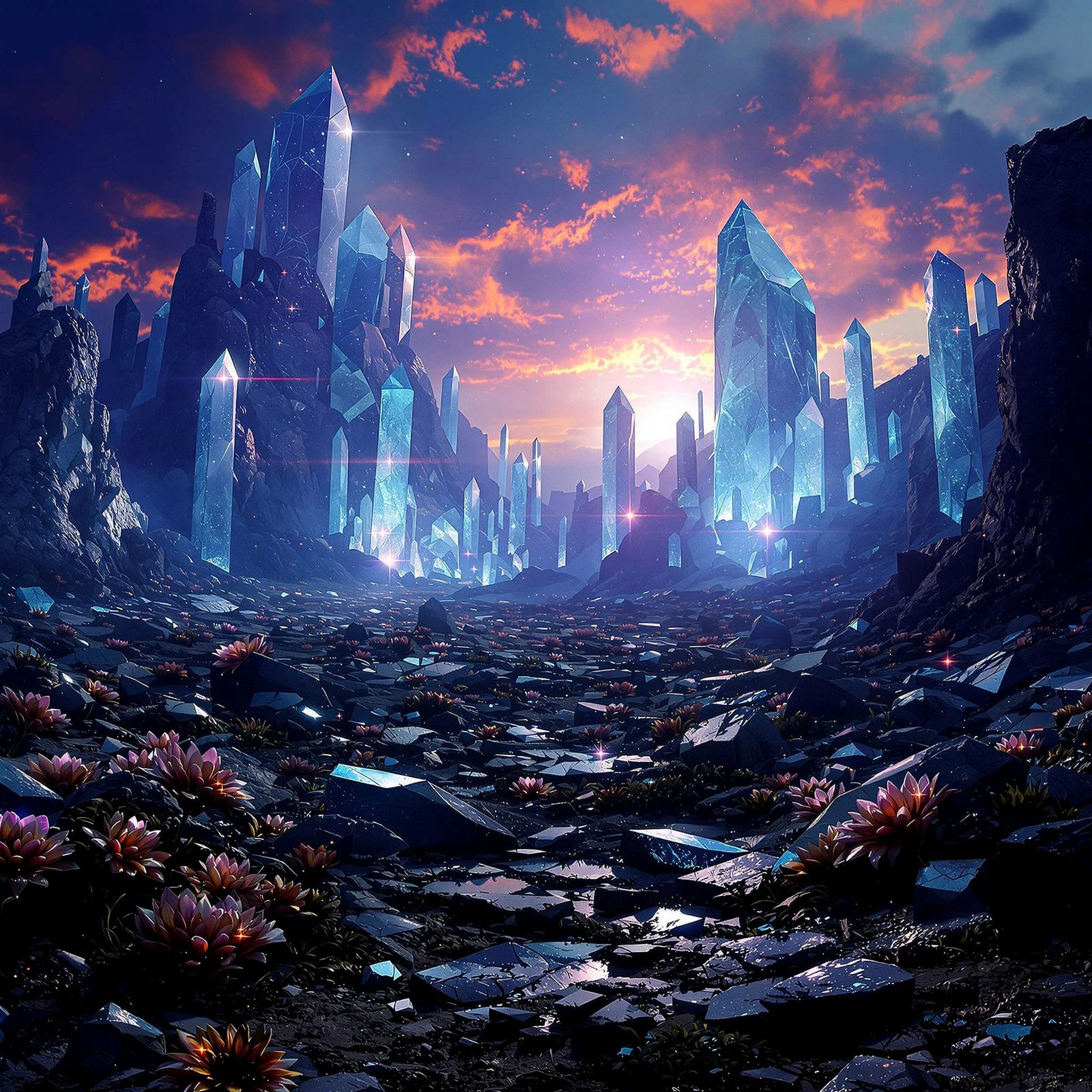 Desolate land of crystals