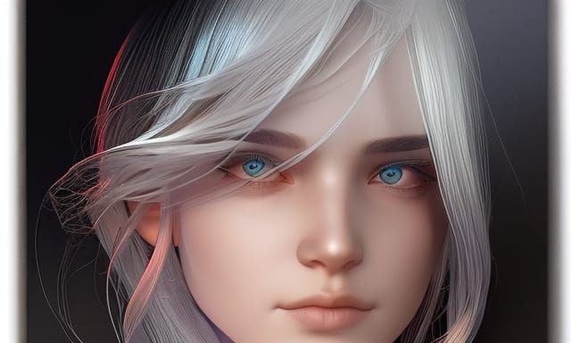 Billie Eilish Iridescent Portrait in Digital Watercolor Styl...