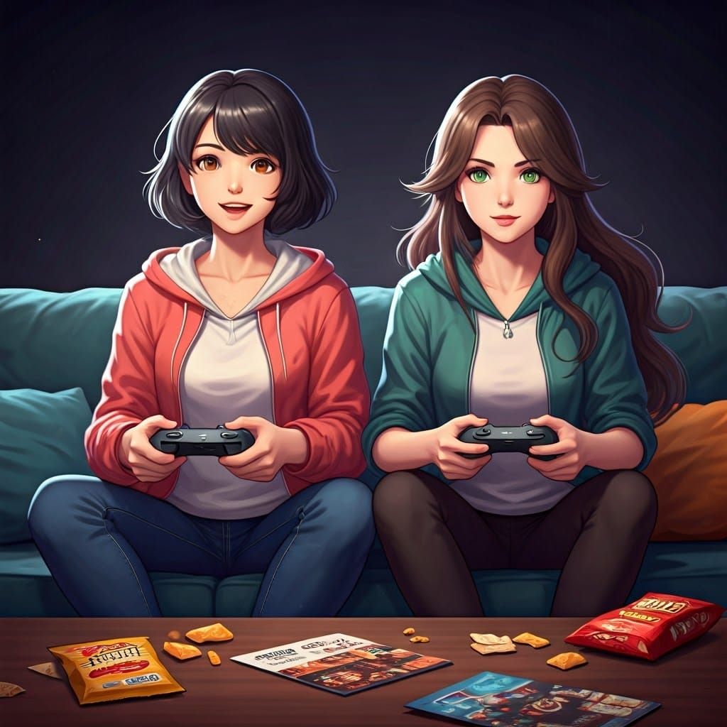 Women Engage in Heated Xbox Gaming Session