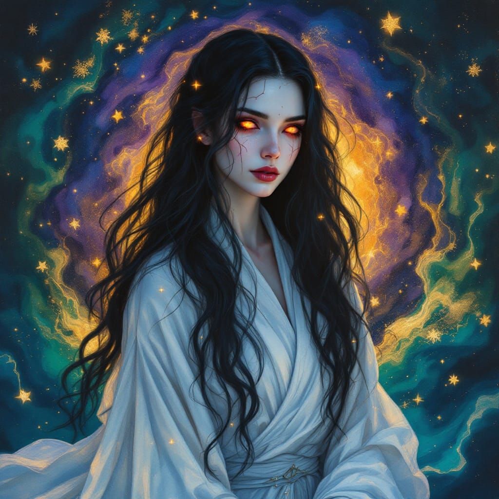 Mystical Goddess in Midnight Bloom