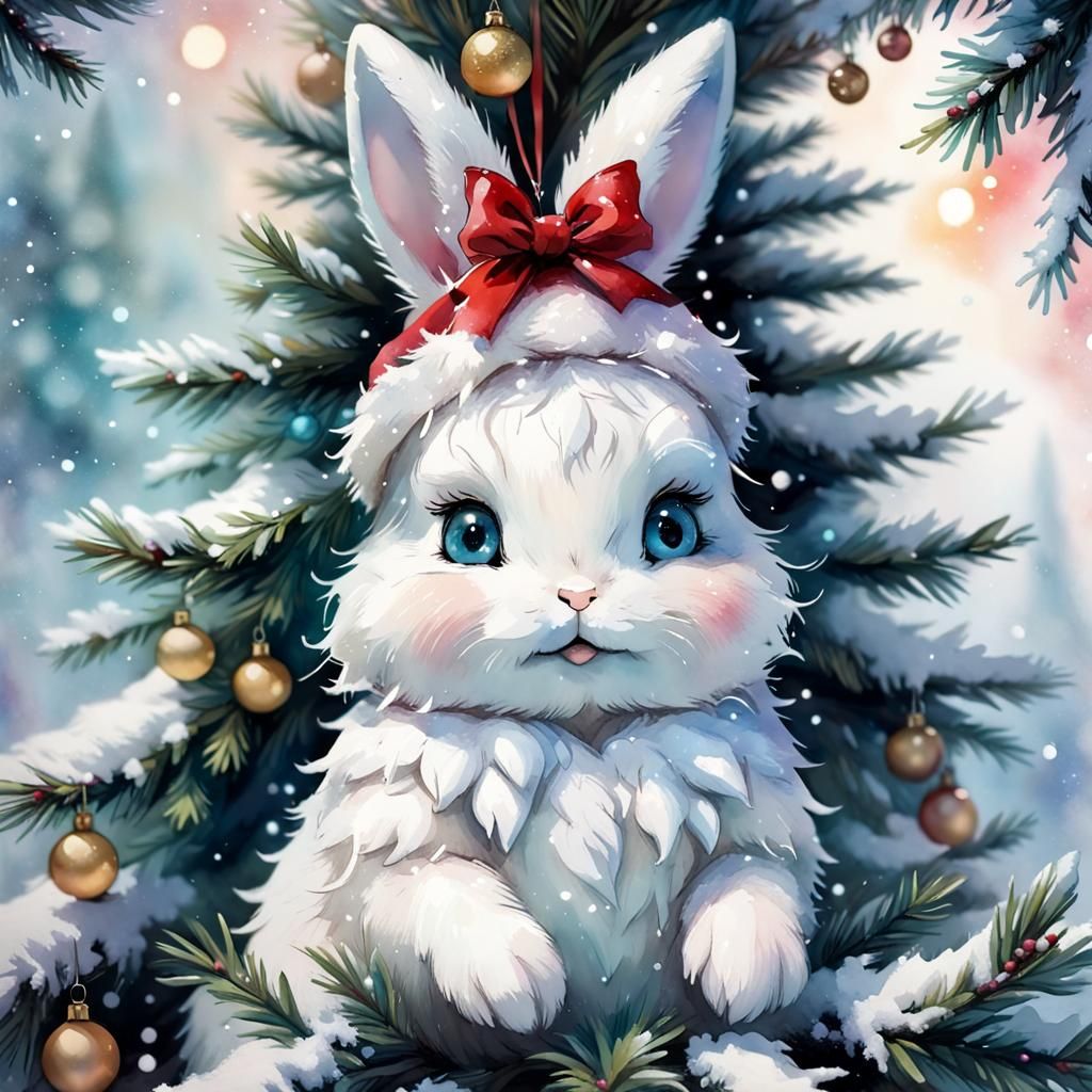 Christmas Snow Bunny