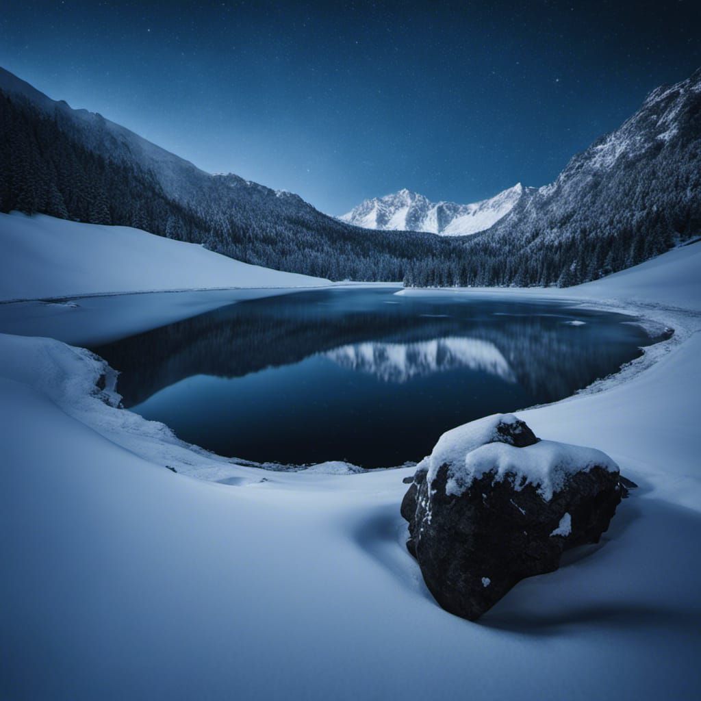 Frozen lake in Tatra moutains, Slovakia,