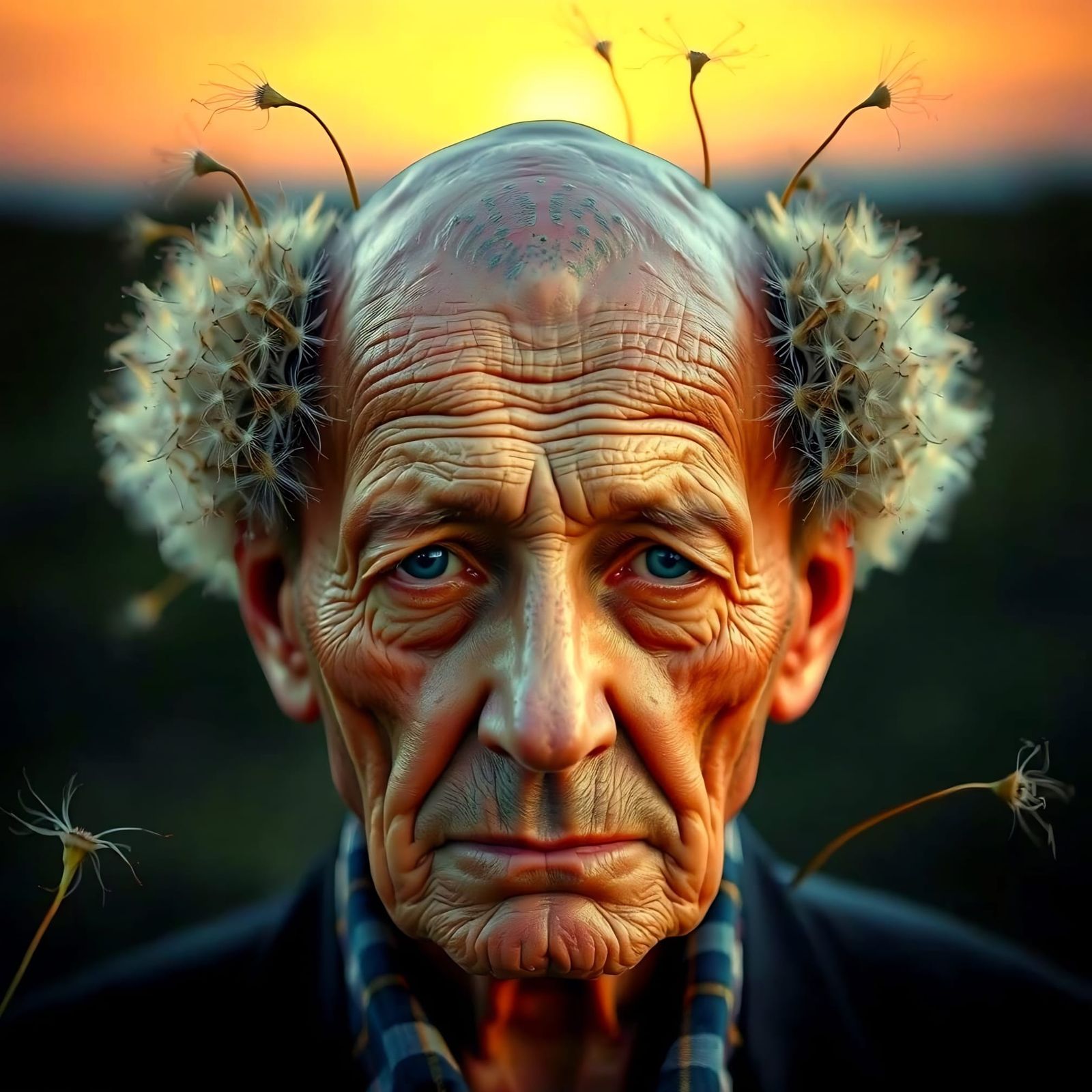 Old Mr. Dandelion. Half of his seeds have scattered...