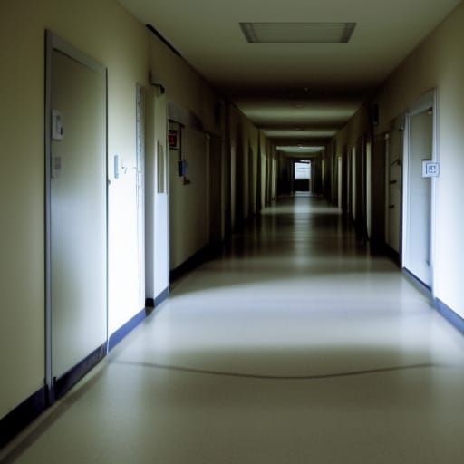 Eerie Empty Hospital Corridor