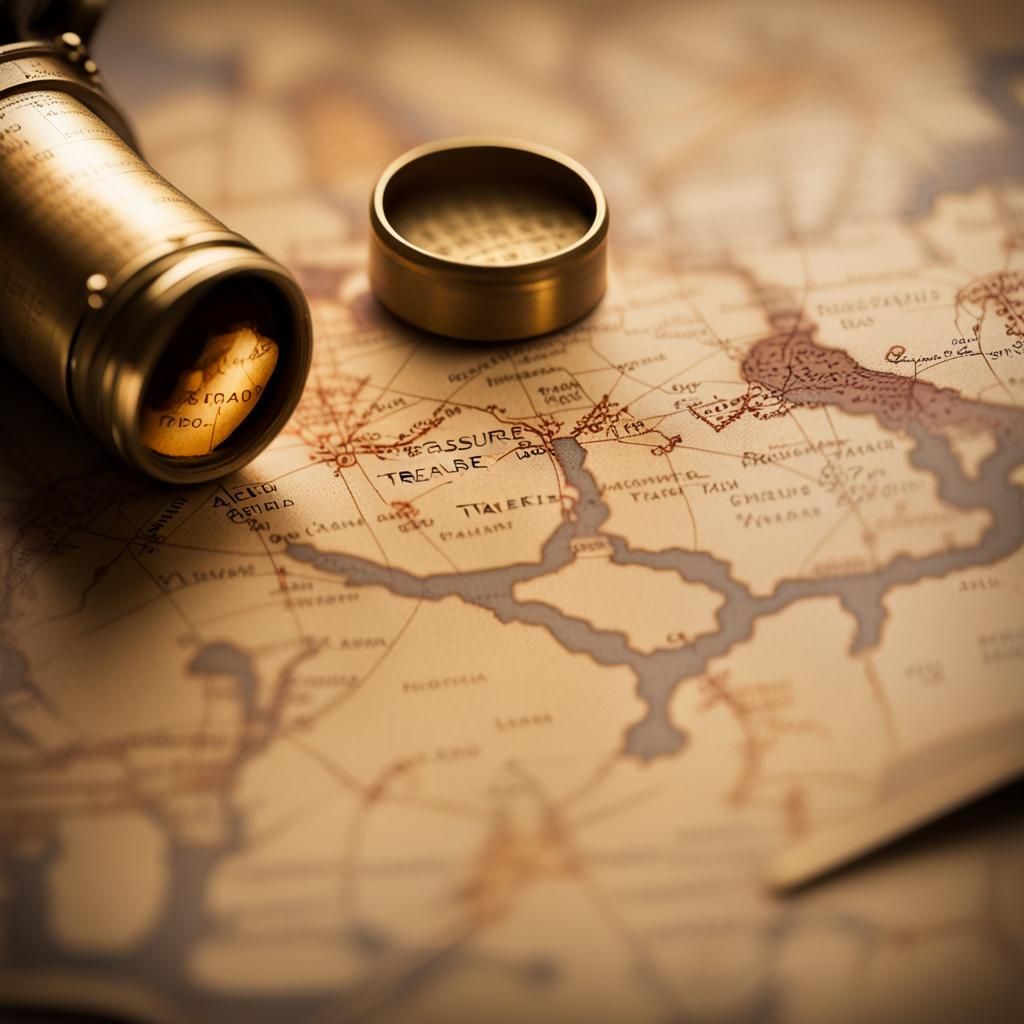 Detailed Treasure Map in Professional Photography Style