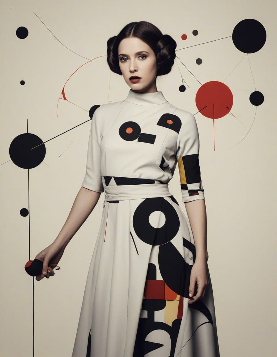 Abstract Fashion Illustration of Princess Leia
