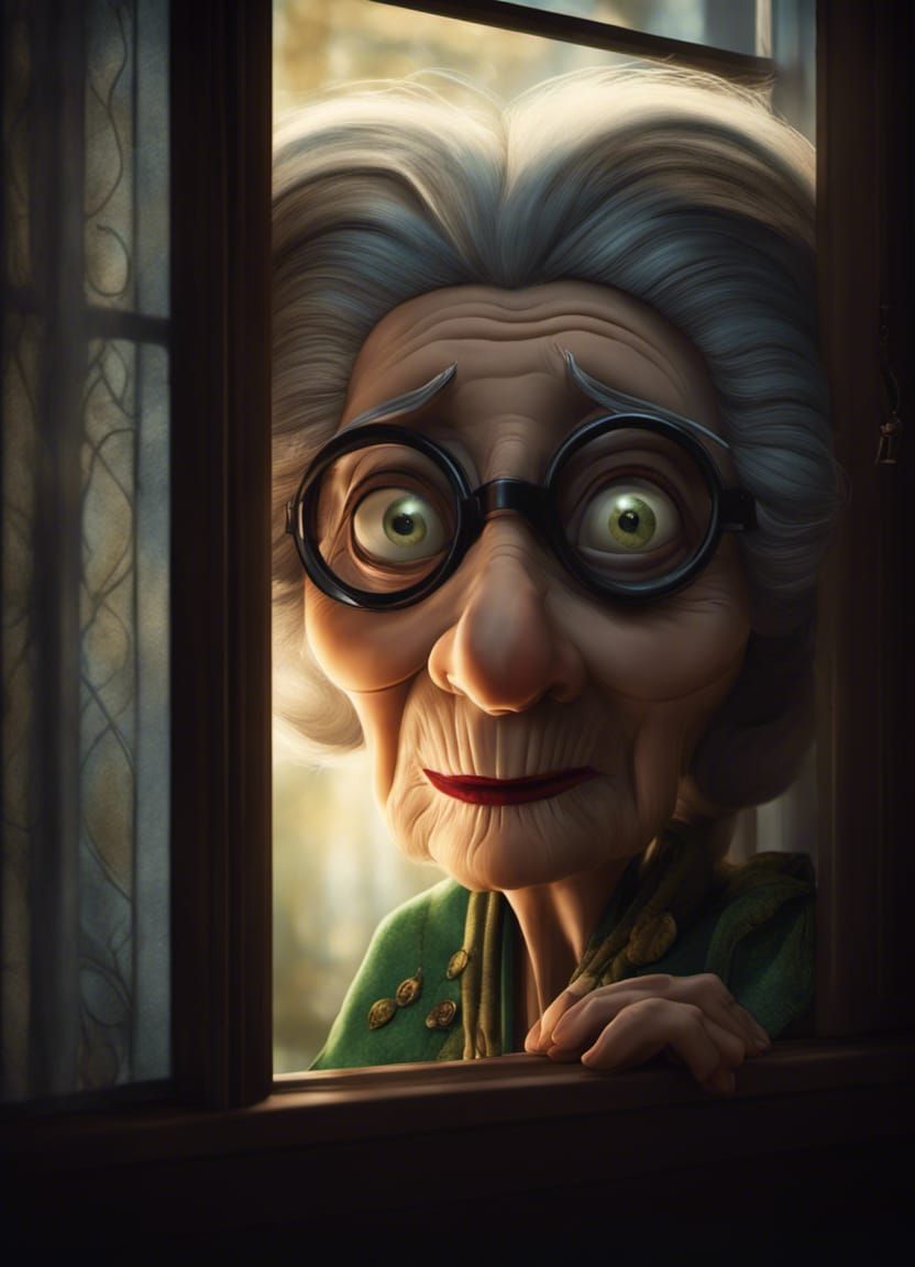 Old nosey granny 😂 - AI Generated Artwork - NightCafe Creator