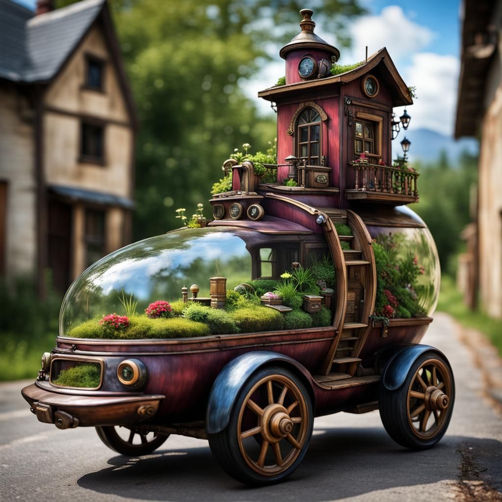Animated House-Boot on wheels